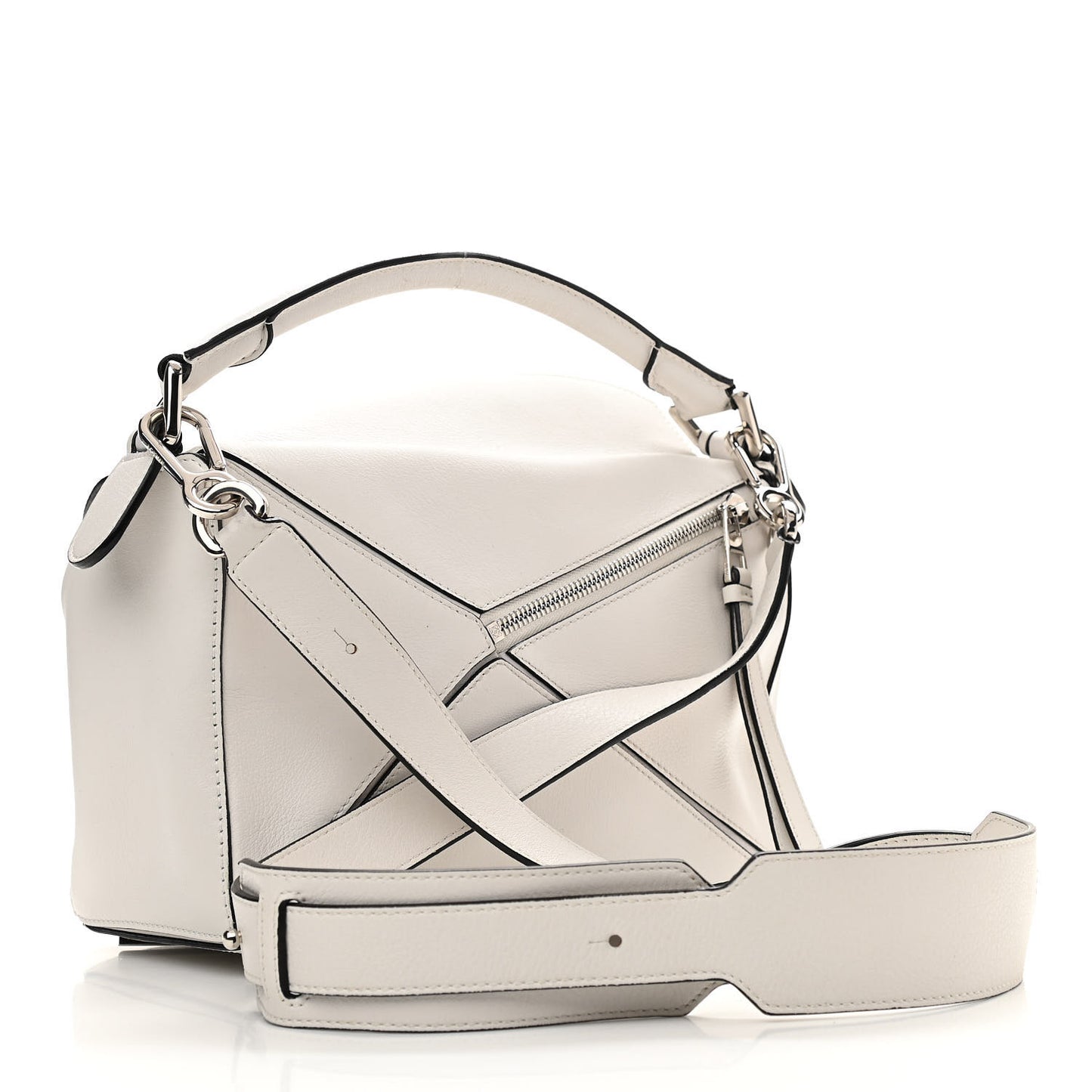 Calfskin Small Puzzle Bag White