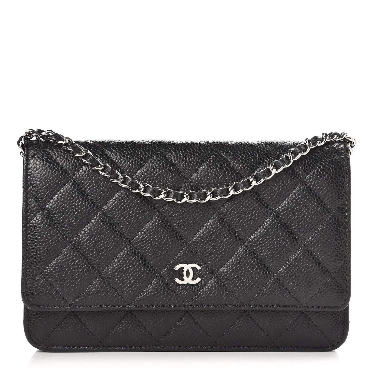 Caviar Quilted Wallet On Chain WOC Black
