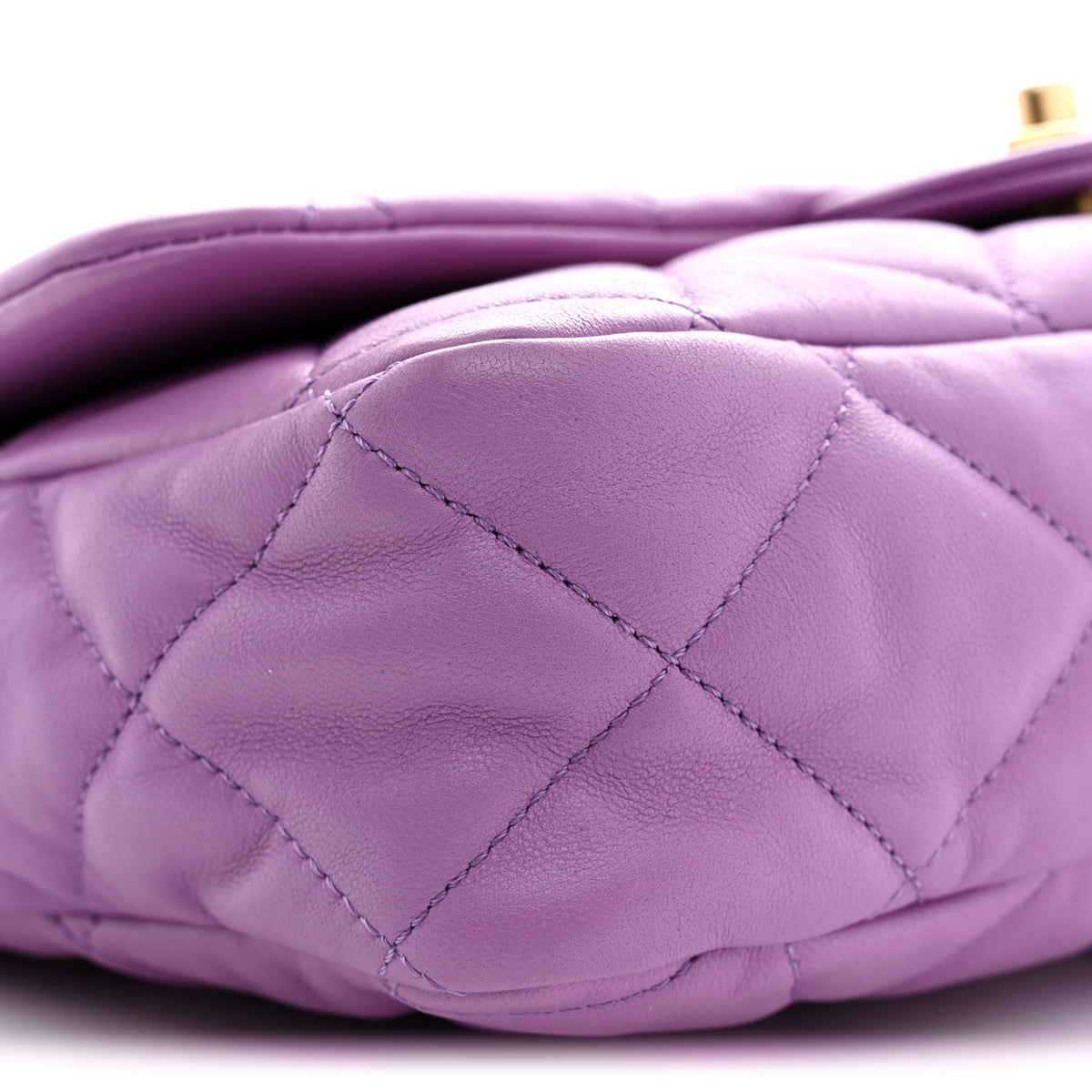 Lambskin Quilted Large CC Funky Town Flap Purple