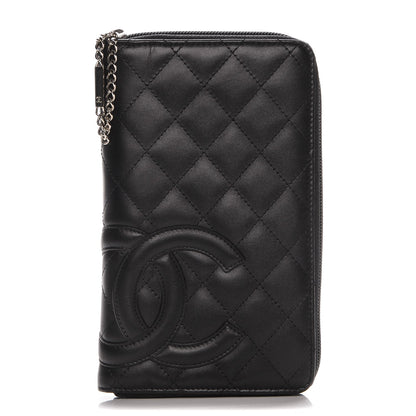 Chanel Calfskin Cambon Zip Around Organizer Wallet Black 1 of 8