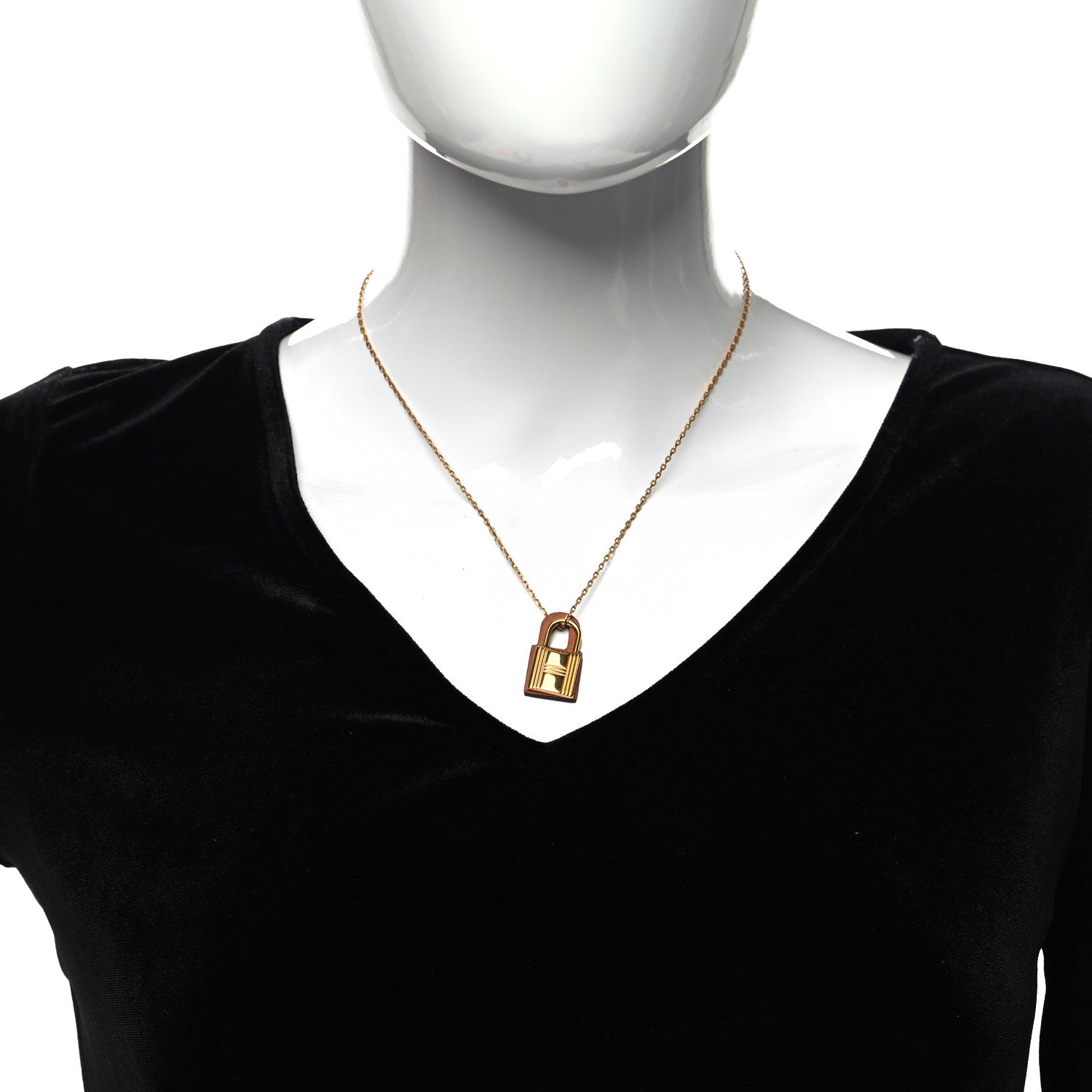 Hermes Swift Small O'Kelly Pendant Necklace Gold 2 of 5