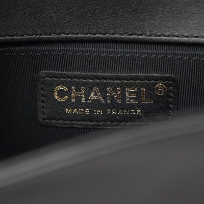 Chanel Calfskin Braided Medium Boy Flap Black 6 of 11