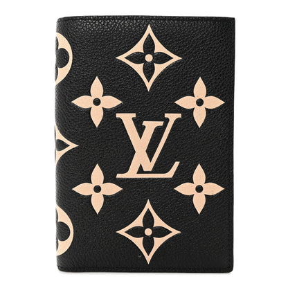 Louis Vuitton Empreinte Monogram Giant Passport Cover Black Beige 1 of 6