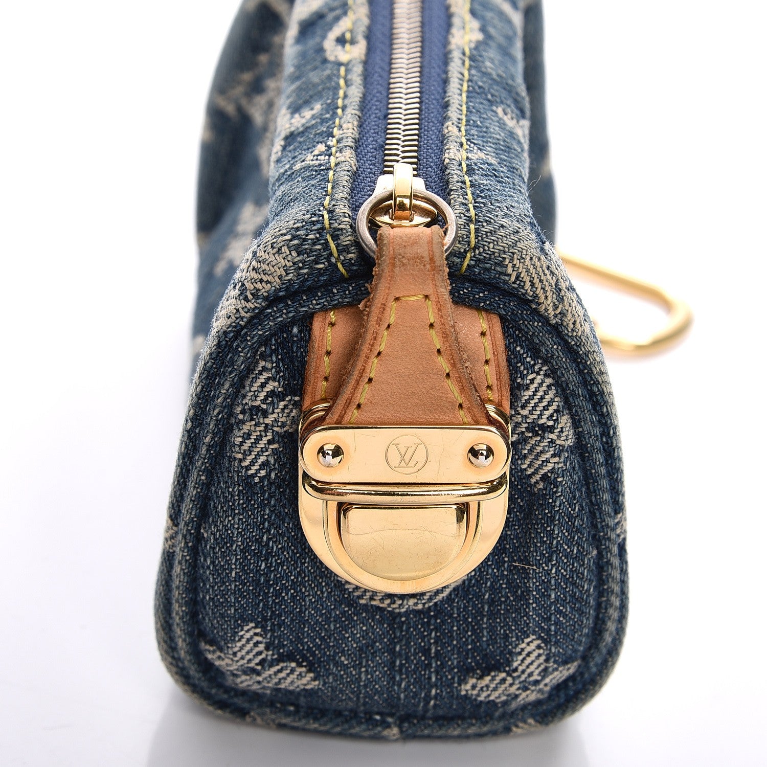 Louis Vuitton Monogram Denim Pochette Speedy PM Key Holder Blue 7 of 8