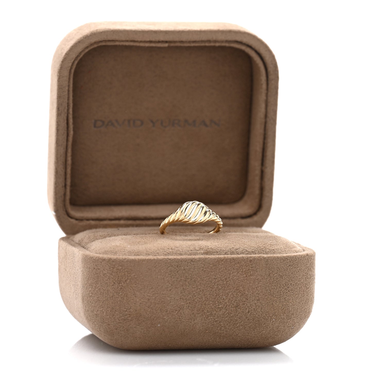 18K Yellow Gold 7mm Sculpted Cable Micro Pinky Ring 47 4