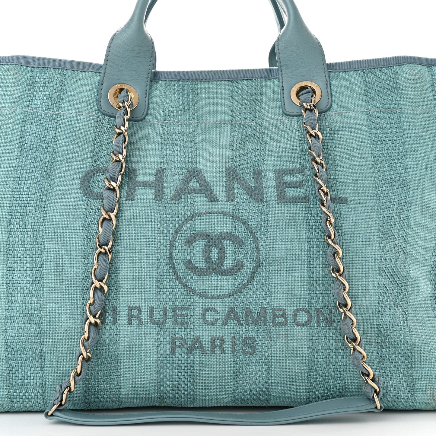 Mixed Fibers Striped Medium Deauville Tote Blue