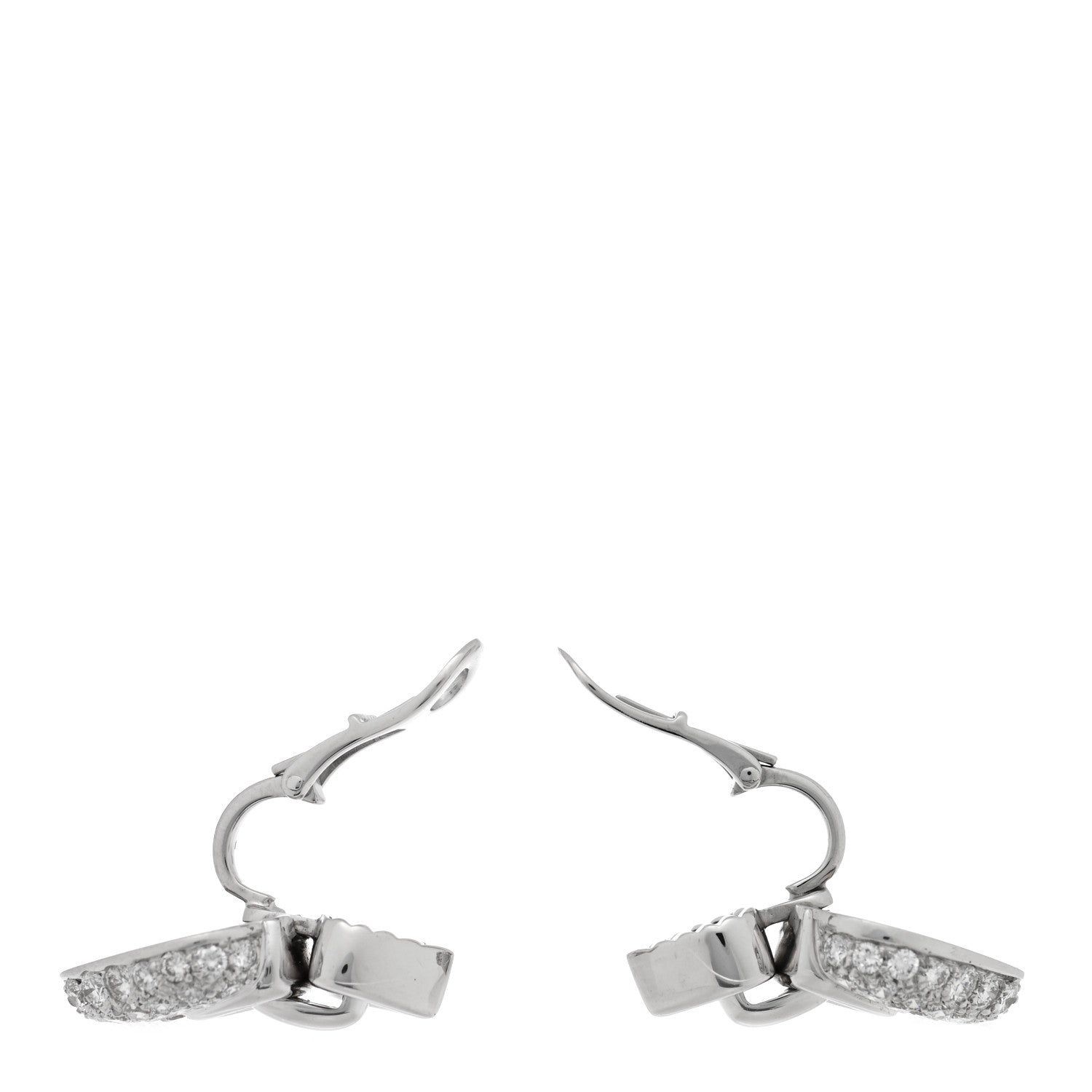 Bulgari 18K White Gold Diamond Doppio Cuore Earrings 3 of 4