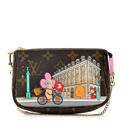 Louis Vuitton Monogram 2022 Christmas Animation Paris Mini Pochette Accessories Pink 1 of 7