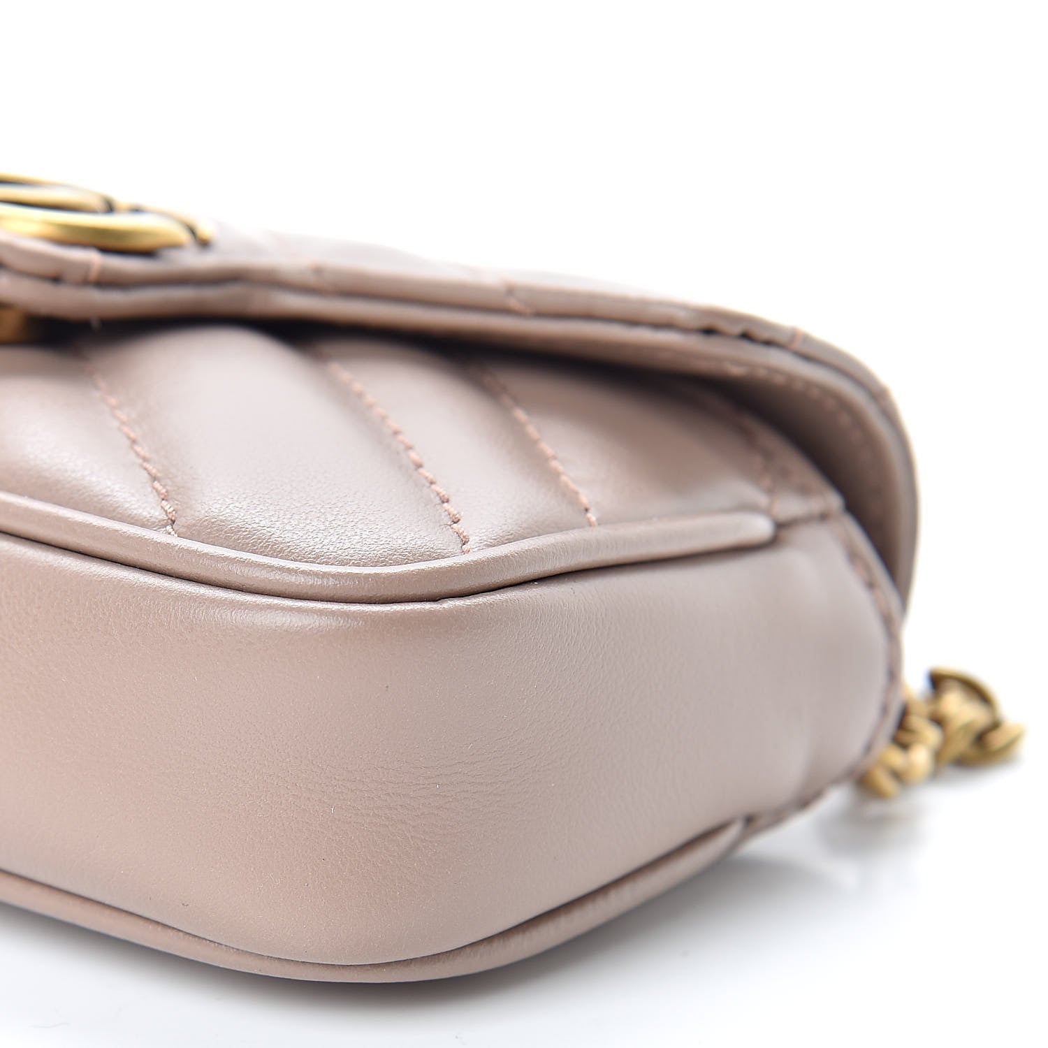 Gucci Calfskin Matelasse Heart GG Marmont 2.0 Coin Purse On A Chain Porcelain Rose 9 of 9