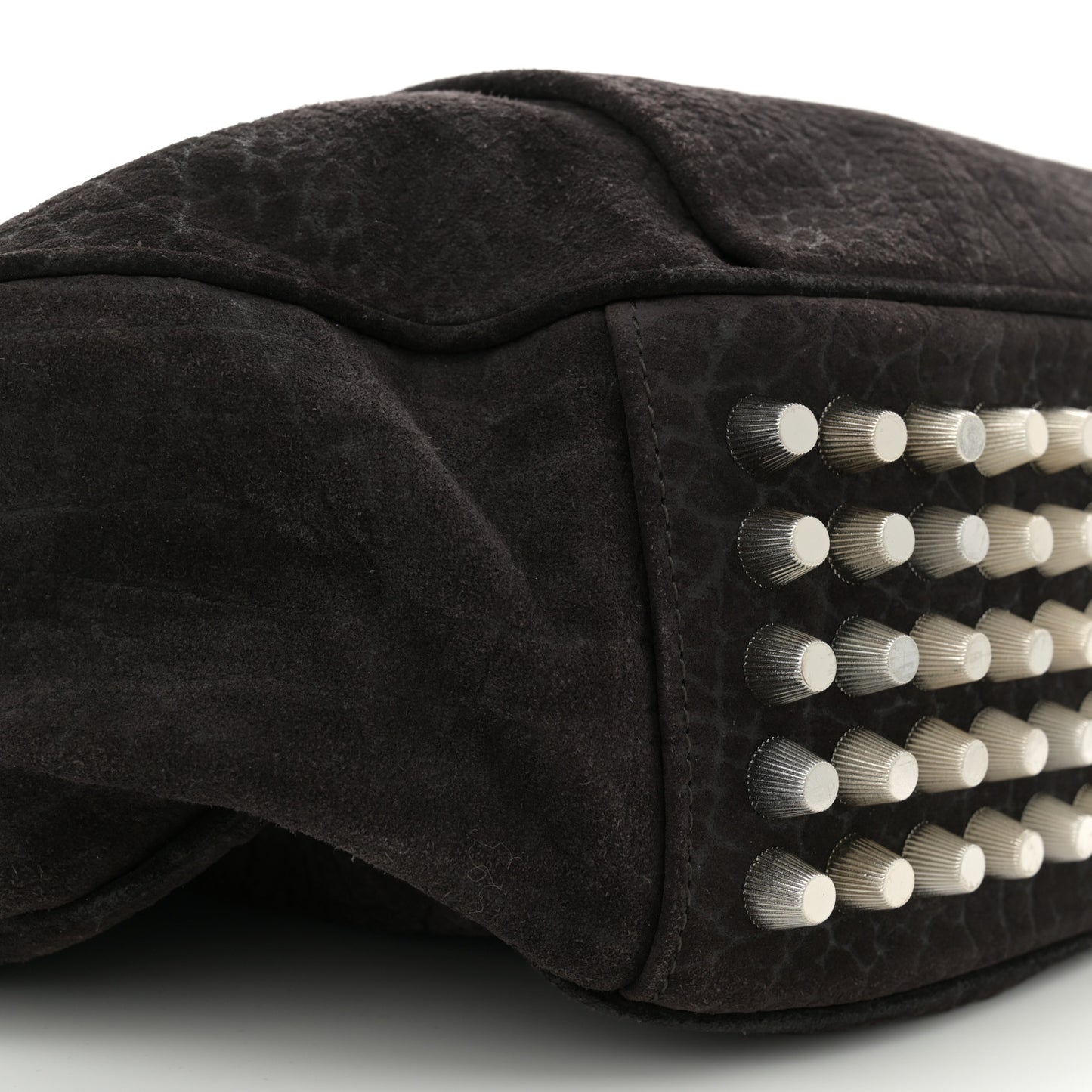 Suede Morgan Hobo Black Silver Hardware