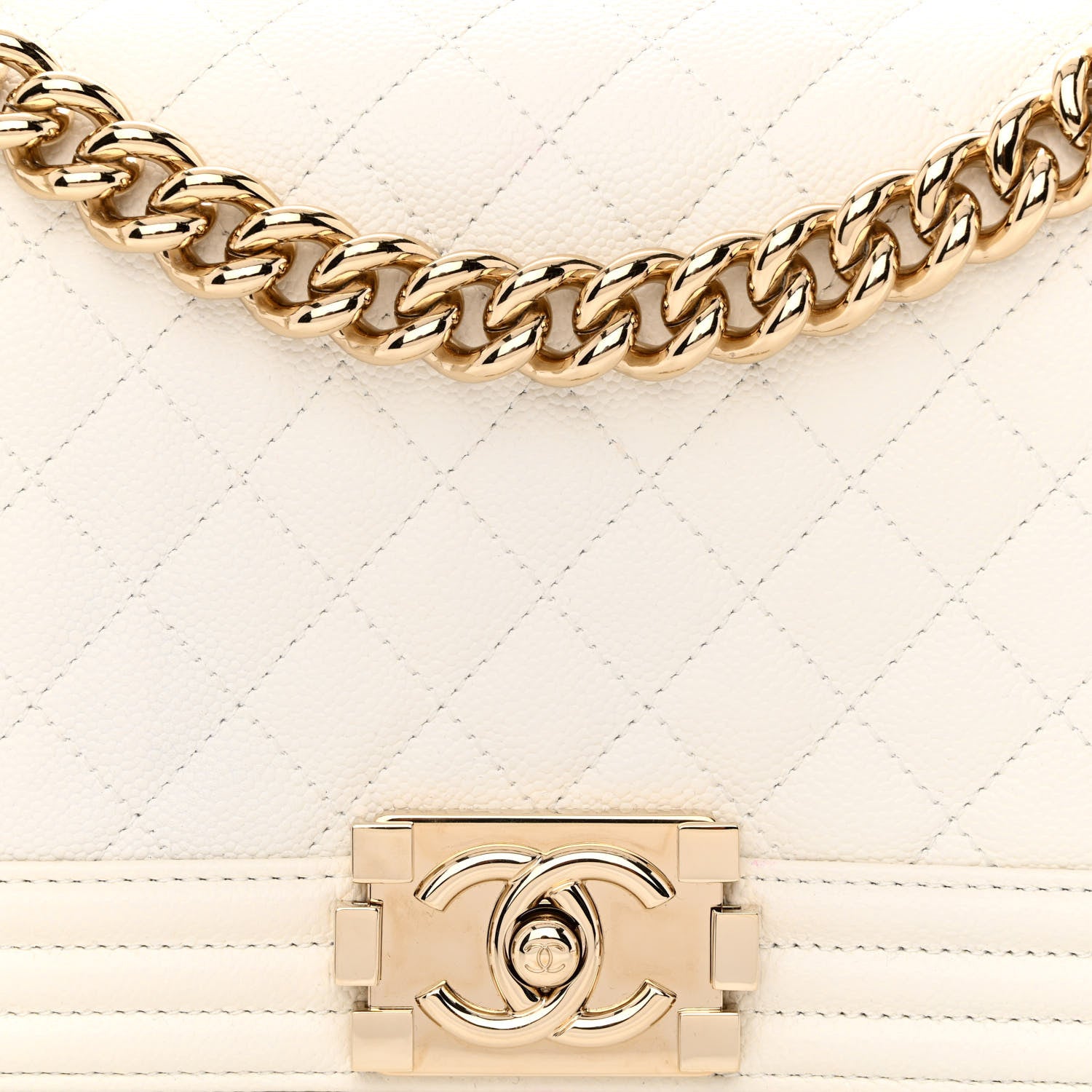 Chanel Caviar Quilted Medium Boy Flap White 8 of 11