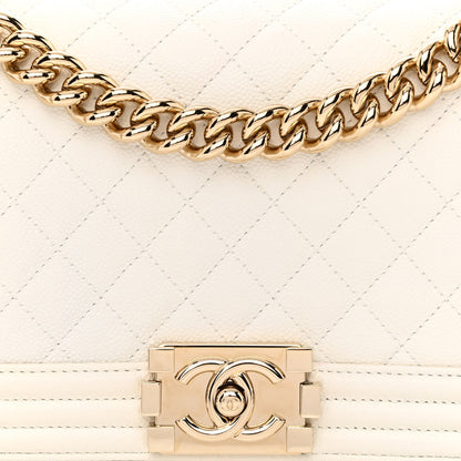Chanel Caviar Quilted Medium Boy Flap White 8 of 11