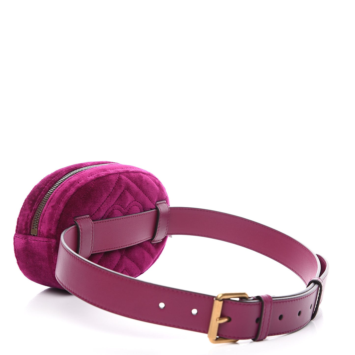 Velvet Matelasse GG Marmont Belt Bag 85 34 Fuchsia Violet Cyclamen