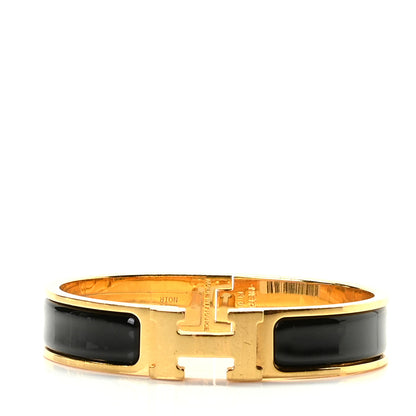 Hermes Enamel Narrow Clic Clac H Bracelet PM Black 1 of 4