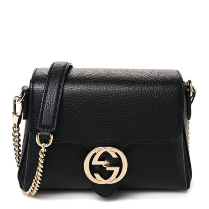 Gucci Dollar Calfskin Interlocking G Crossbody Bag Black 1 of 11