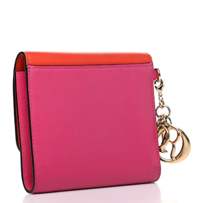 Christian Dior Smooth Calfskin Bi-Color Diorissimo Envelope Wallet Pink Red 3 of 10