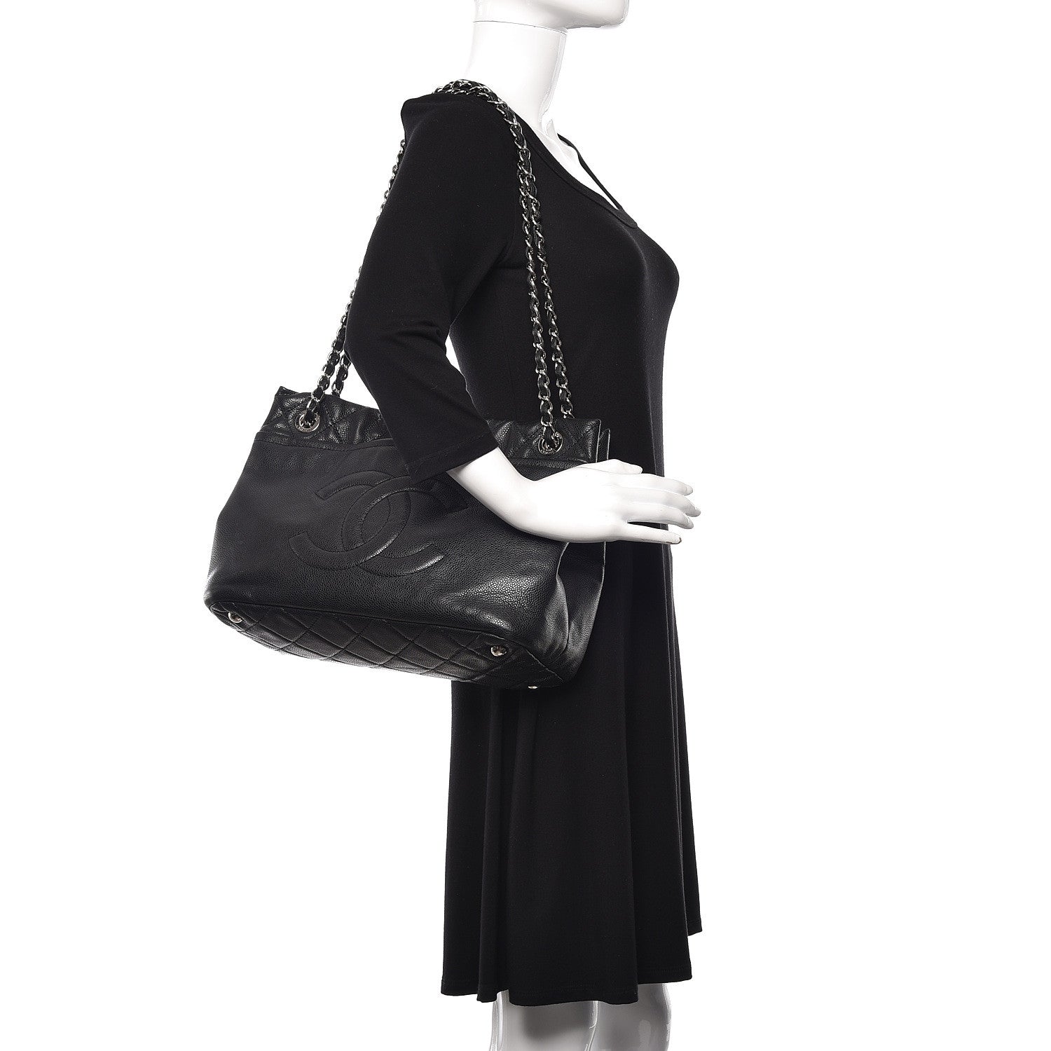 Chanel Caviar Quilted Timeless CC Soft Tote Black 2 of 14