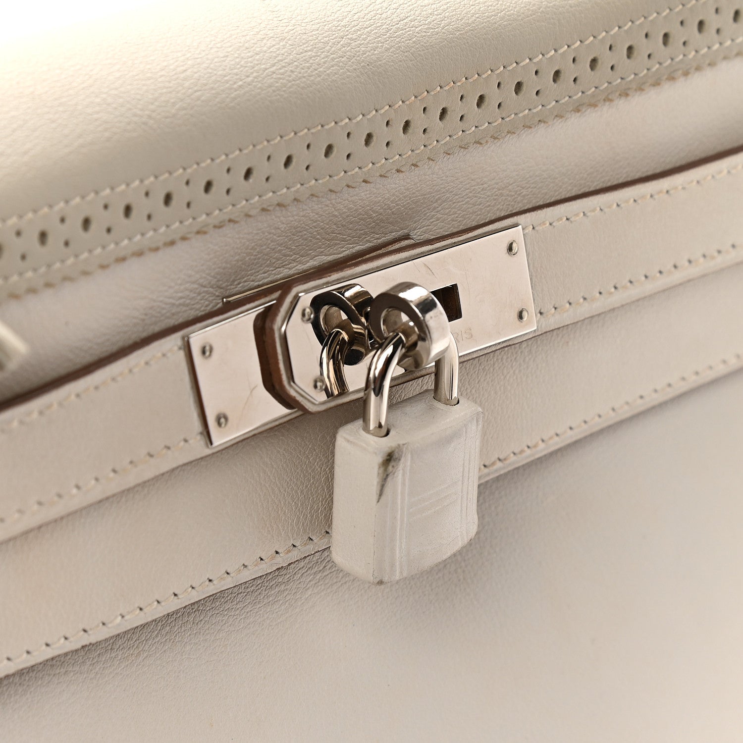 Hermes Swift Ghillies Kelly Retourne 32 White Gris Perle 13 of 17