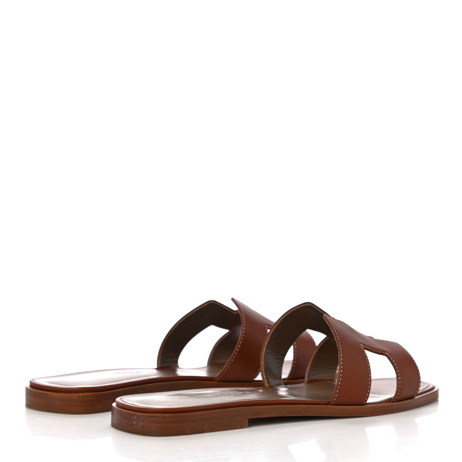 Hermes Box Calfskin Oran Sandals 38 Gold 3 of 13