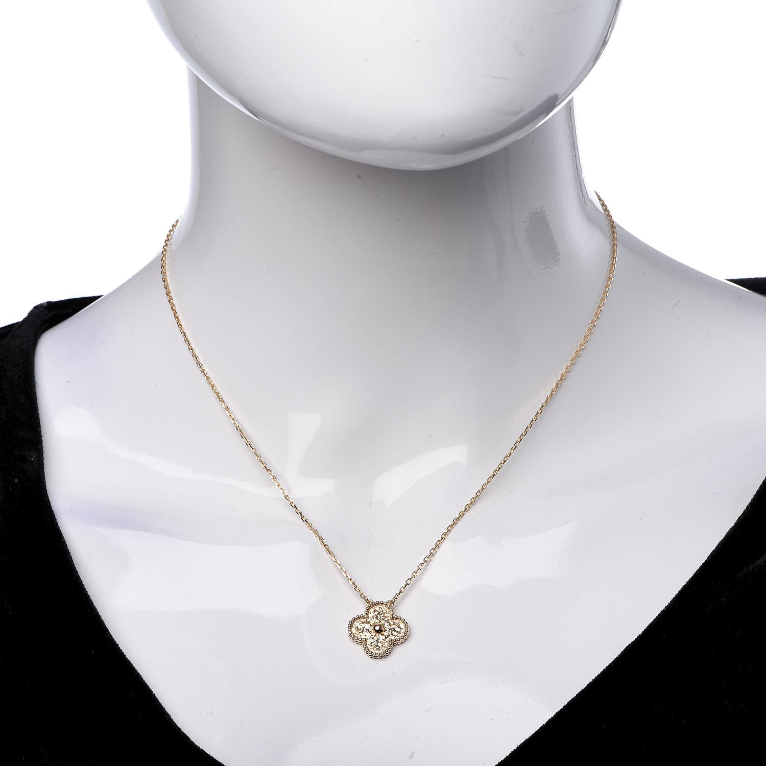 Van Cleef & Arpels 18K Yellow Gold Vintage Alhambra Pendant Necklace 2 of 8