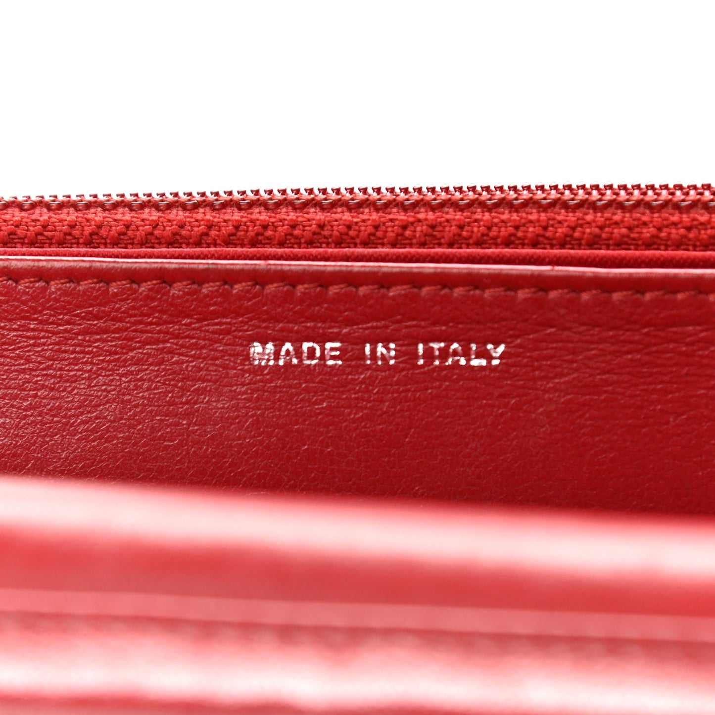 Lambskin Camellia Embossed Wallet On Chain WOC Red
