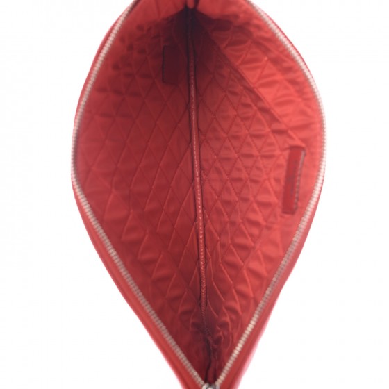 Chanel Lambskin Quilted Medium Cosmetic Case Red 5 of 8