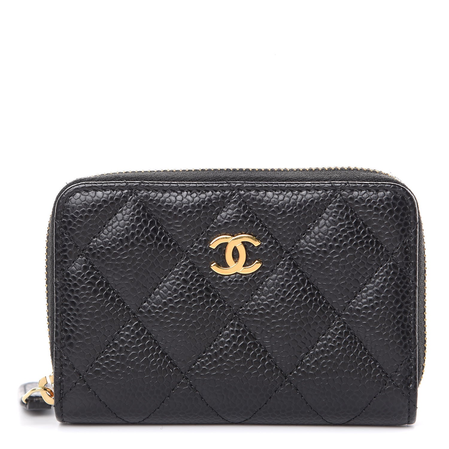 Chanel Caviar Quilted Zip Coin Purse Black 1 of 8