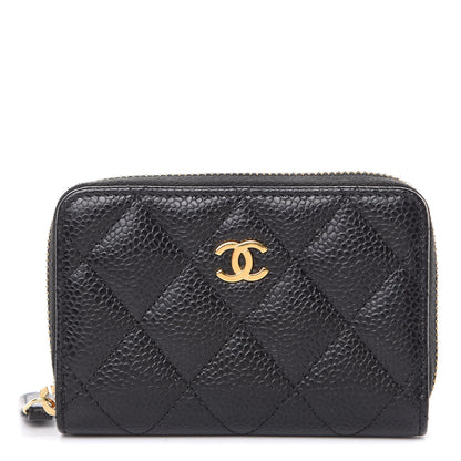 Chanel Caviar Quilted Zip Coin Purse Black 1 of 8