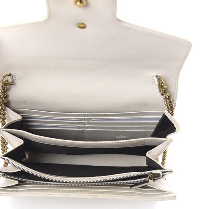 Gucci Calfskin Matelasse GG Marmont Chain Wallet Mystic White 5 of 7