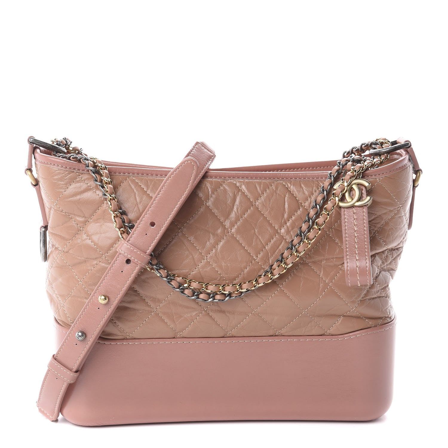 Chanel Aged Calfskin Quilted Medium Gabrielle Hobo Pink 1 of 9