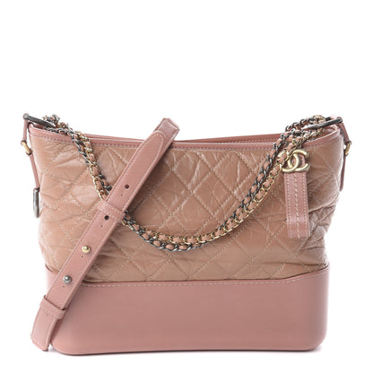 Chanel Aged Calfskin Quilted Medium Gabrielle Hobo Pink 1 of 9