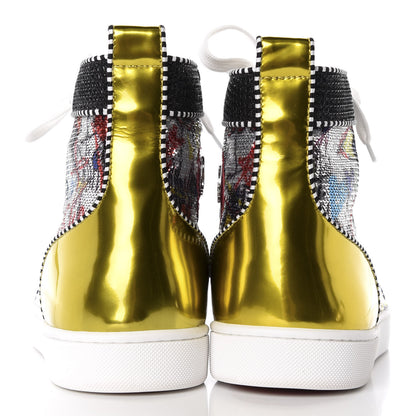 Christian Louboutin Patent Flash Paillettes Mens Rantus Orlato Sneakers 46 Version Silver 6 of 10