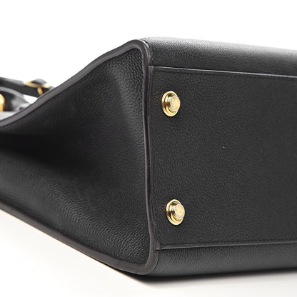 Louis Vuitton Calfskin Studded City Steamer MM Black 12 of 15