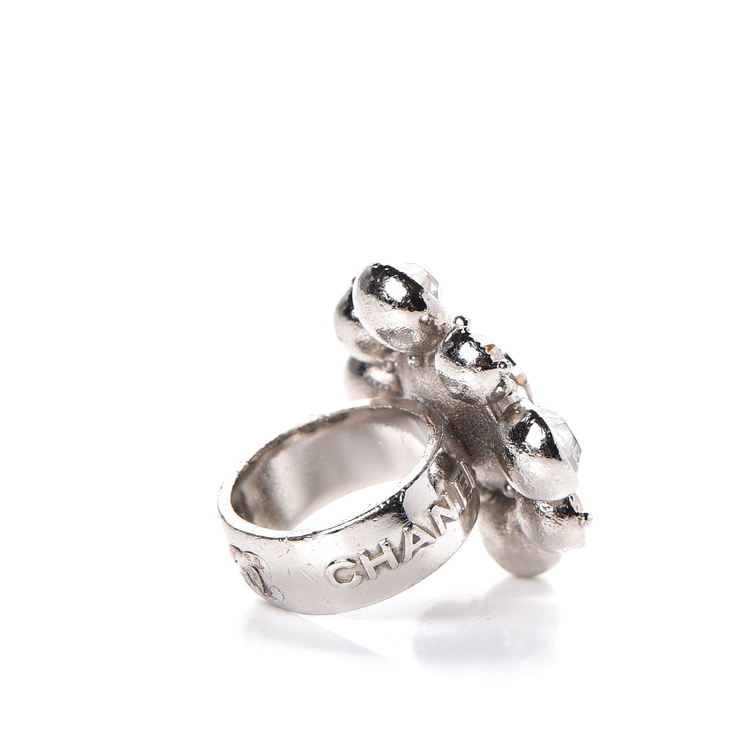 Chanel Crystal CC Ring 5.5 Silver 3 of 5