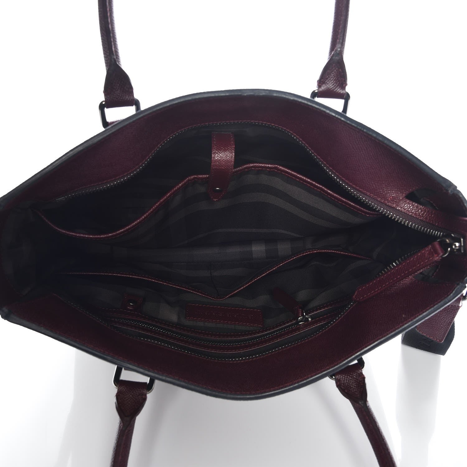 Burberry Grainy Calfskin Striped London Mens Tote 5 of 9