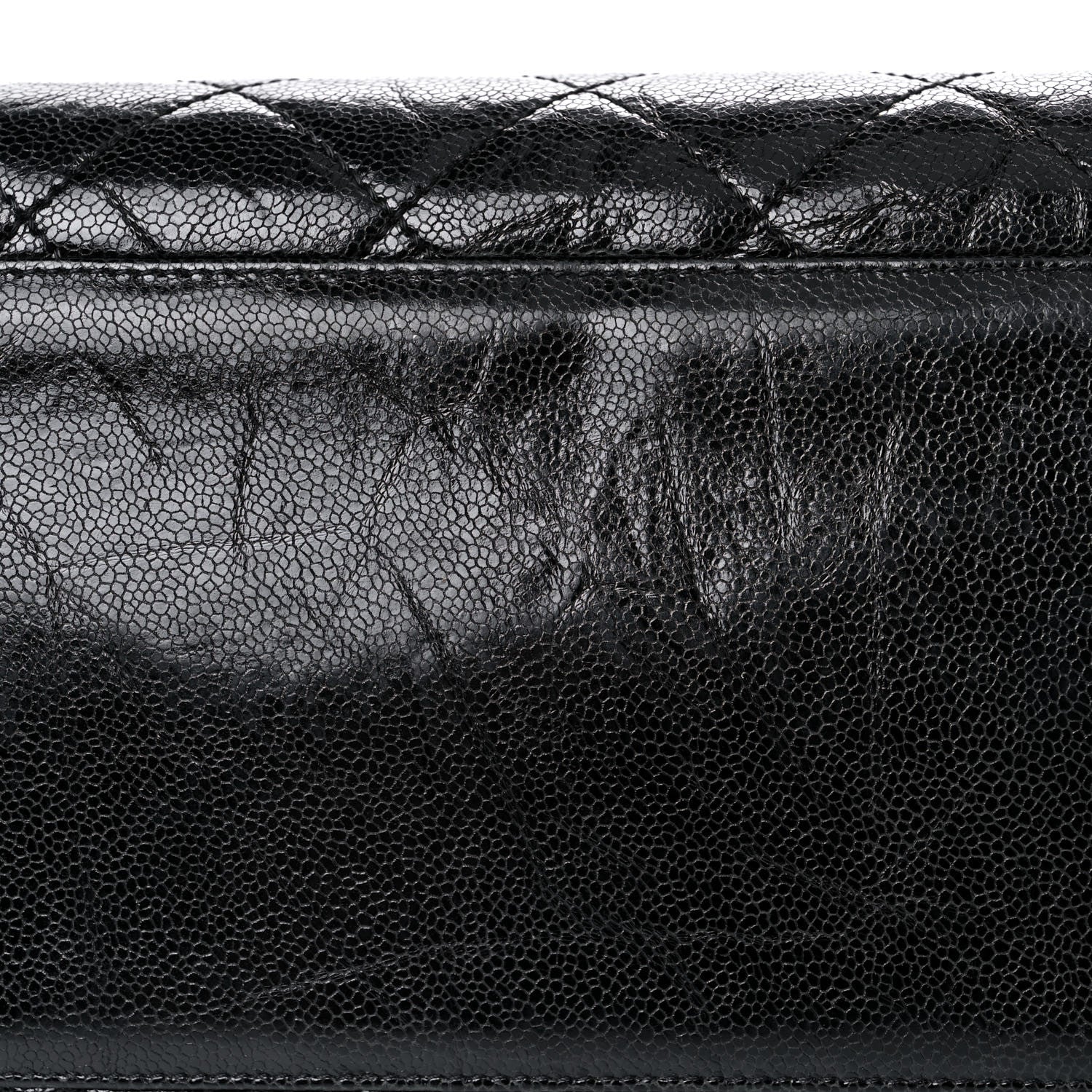 Chanel Crumpled Grained Calfskin Quilted CC Crave Tote Black 12 of 26