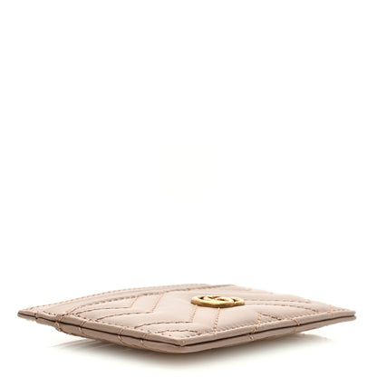 Gucci Calfskin Matelasse GG Marmont Card Holder Porcelain Rose 4 of 6
