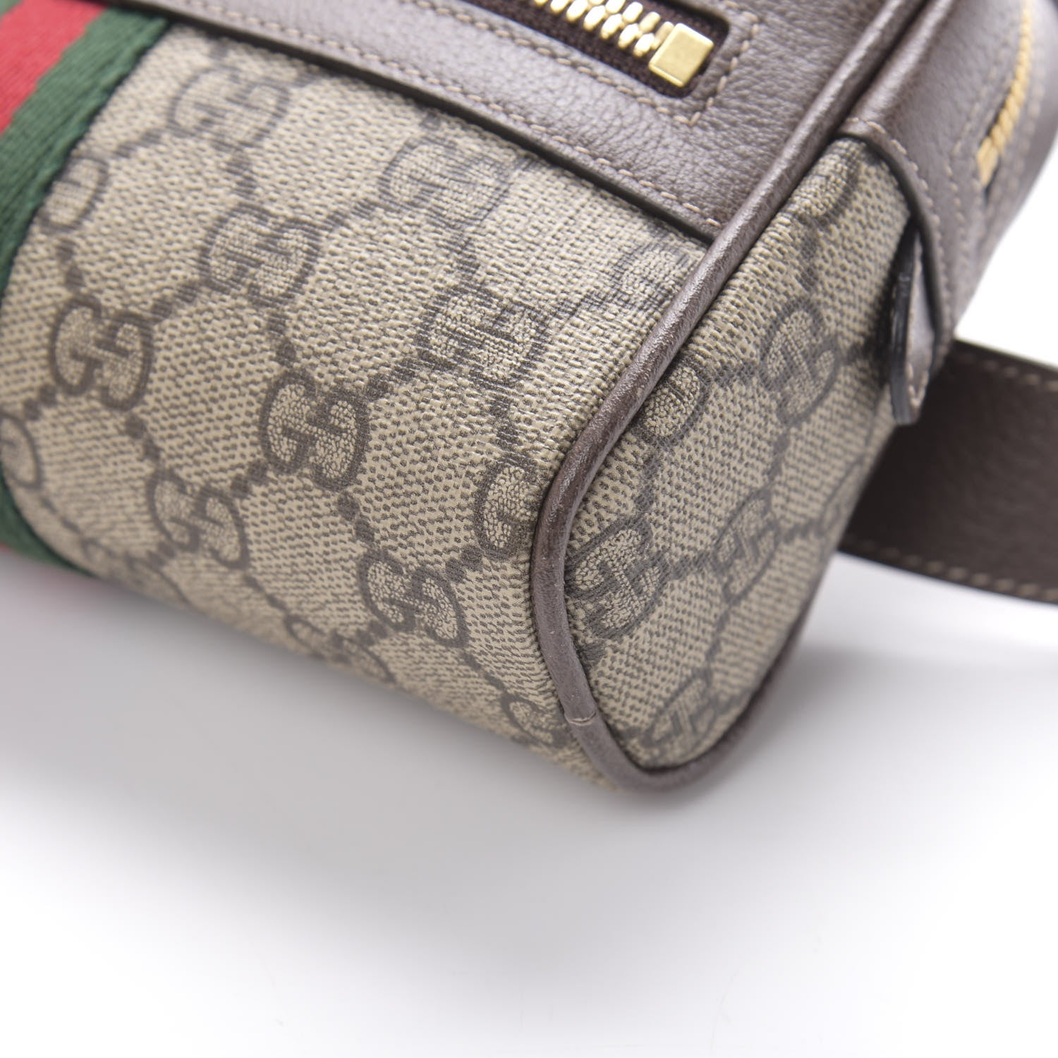 Gucci GG Supreme Monogram Web Small Ophidia Belt Bag 95 38 Dark Brown 10 of 14