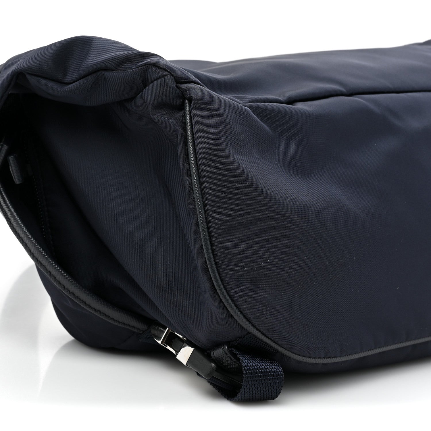 Prada Re-Nylon Saffiano Double Snap Buckle Zip Flap Shoulder Bag Bleu 12 of 12