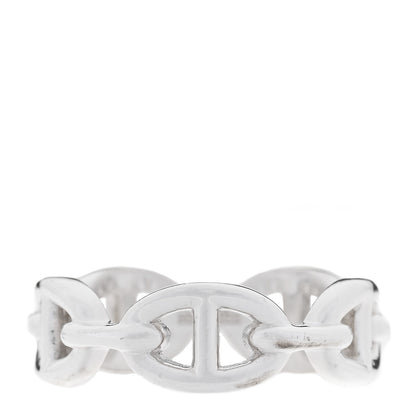 Hermes Sterling Silver PM Chaine d'Ancre Enchainee Band Ring 56 7.75 1 of 9