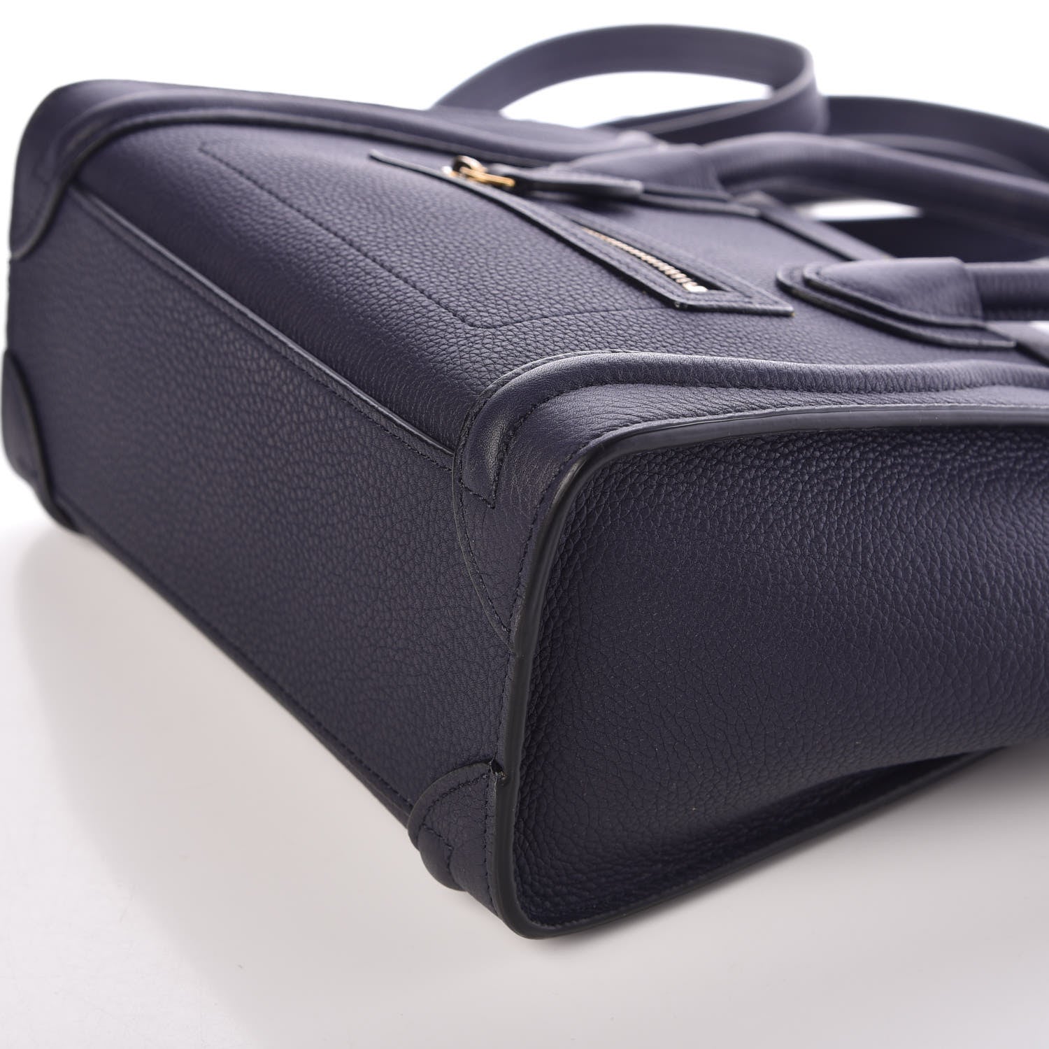 Celine Drummed Calfskin Nano Luggage Navy Blue 9 of 9