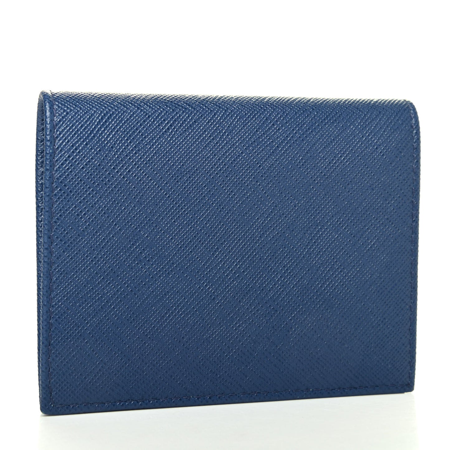 Saffiano Metal Compact Snap Bi-Fold Wallet Cobalto