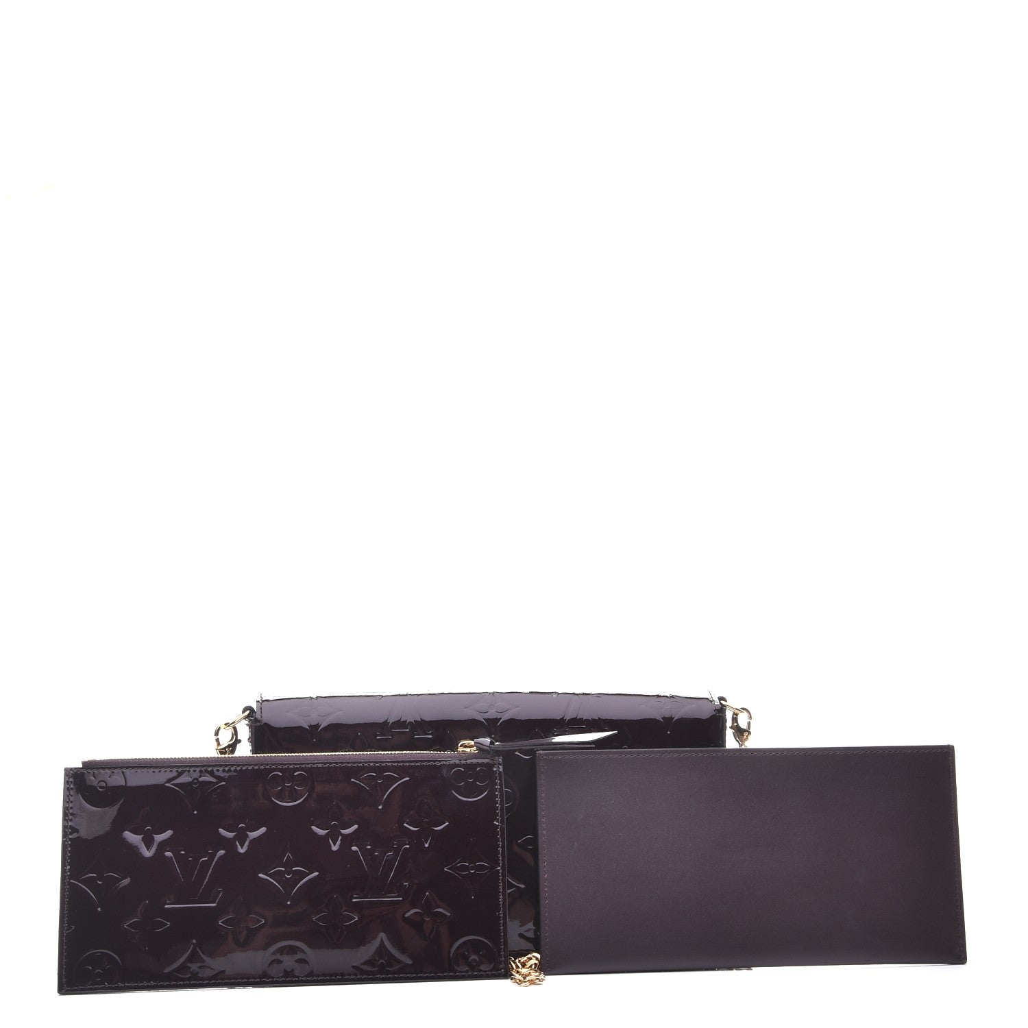 Louis Vuitton Vernis Pochette Felicie Chain Wallet Amarante 5 of 10