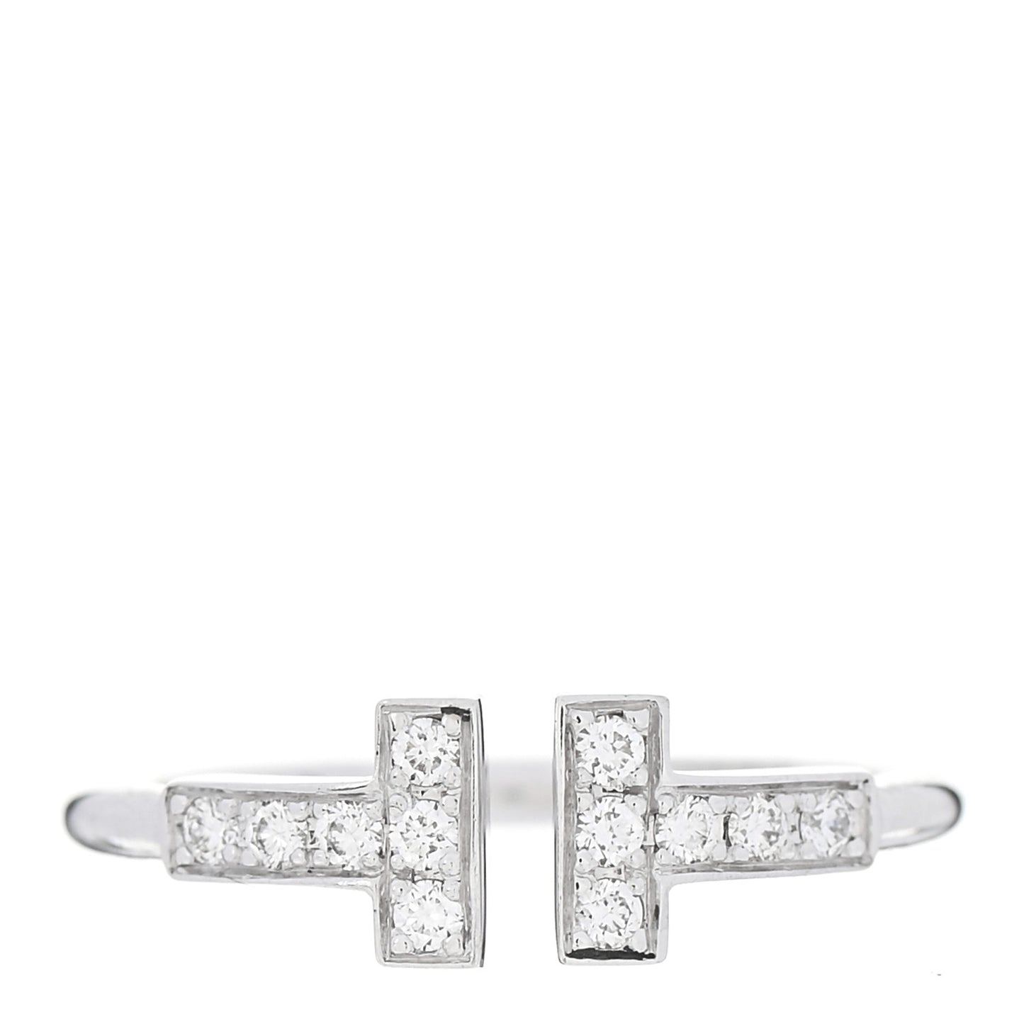 18K White Gold Diamond T Wire Ring 51 5.75