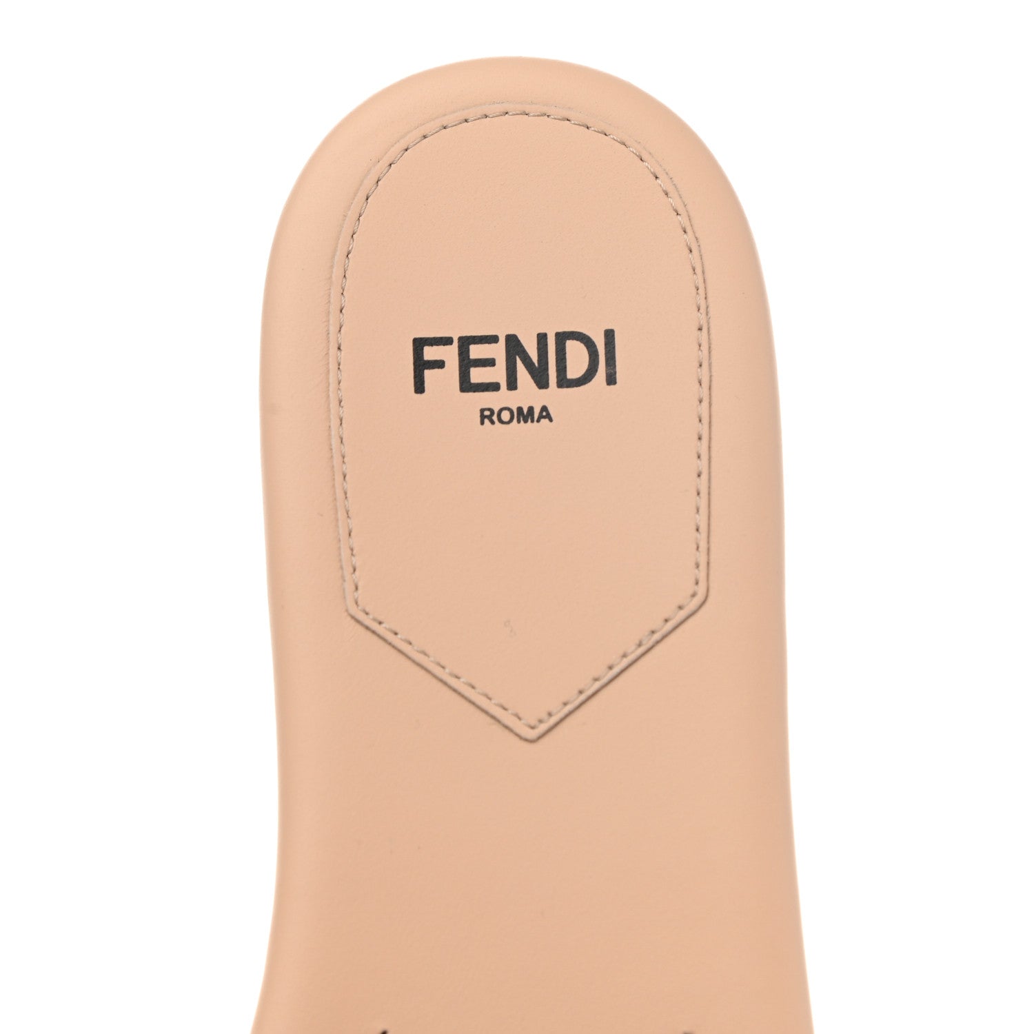 Fendi Vitello Cuoio Baguette Flat Slide Sandals 35 Poudre 7 of 8