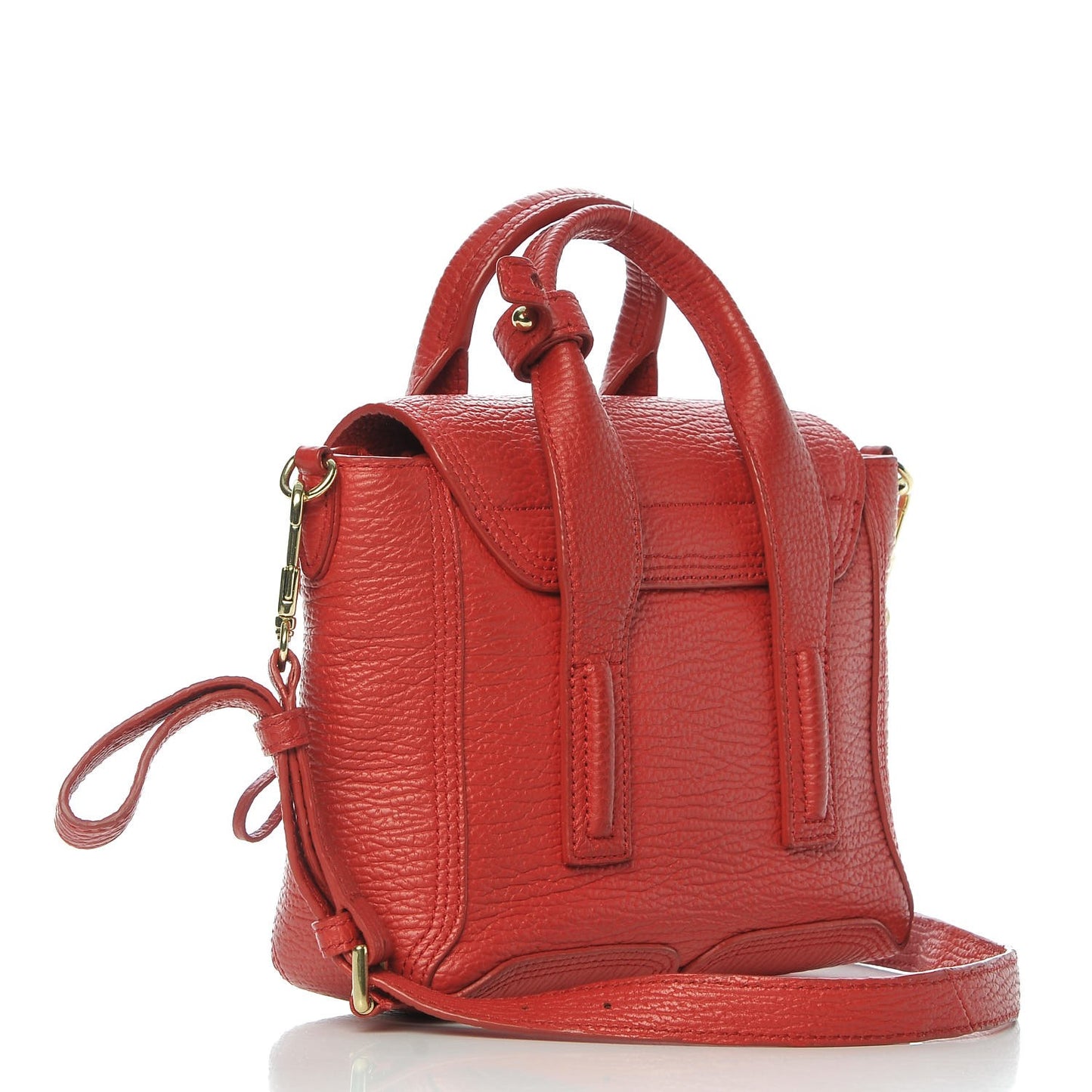 3.1 Textured Calfskin Mini Pashli Satchel Red