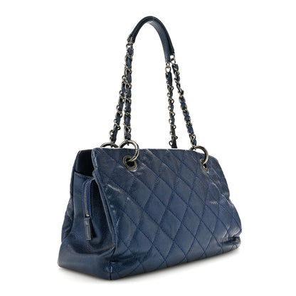 Chanel Iridescent Caviar Quilted Small Chic Tote  Dark Blue 3 of 14