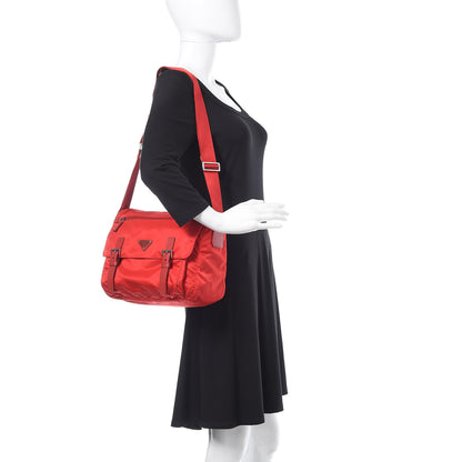 Prada Nylon Vela Sport Saffiano Messenger Bag Rosso 2 of 11