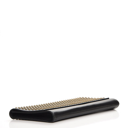 Saint Laurent Calfskin Studded Diagonal Clutch Black 5 of 7