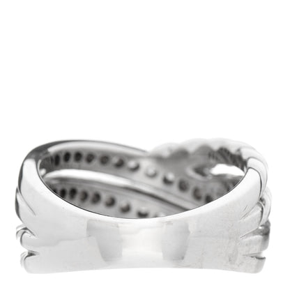 David Yurman Sterling Silver Diamond 11mm Crossover Ring 54 7 2 of 6